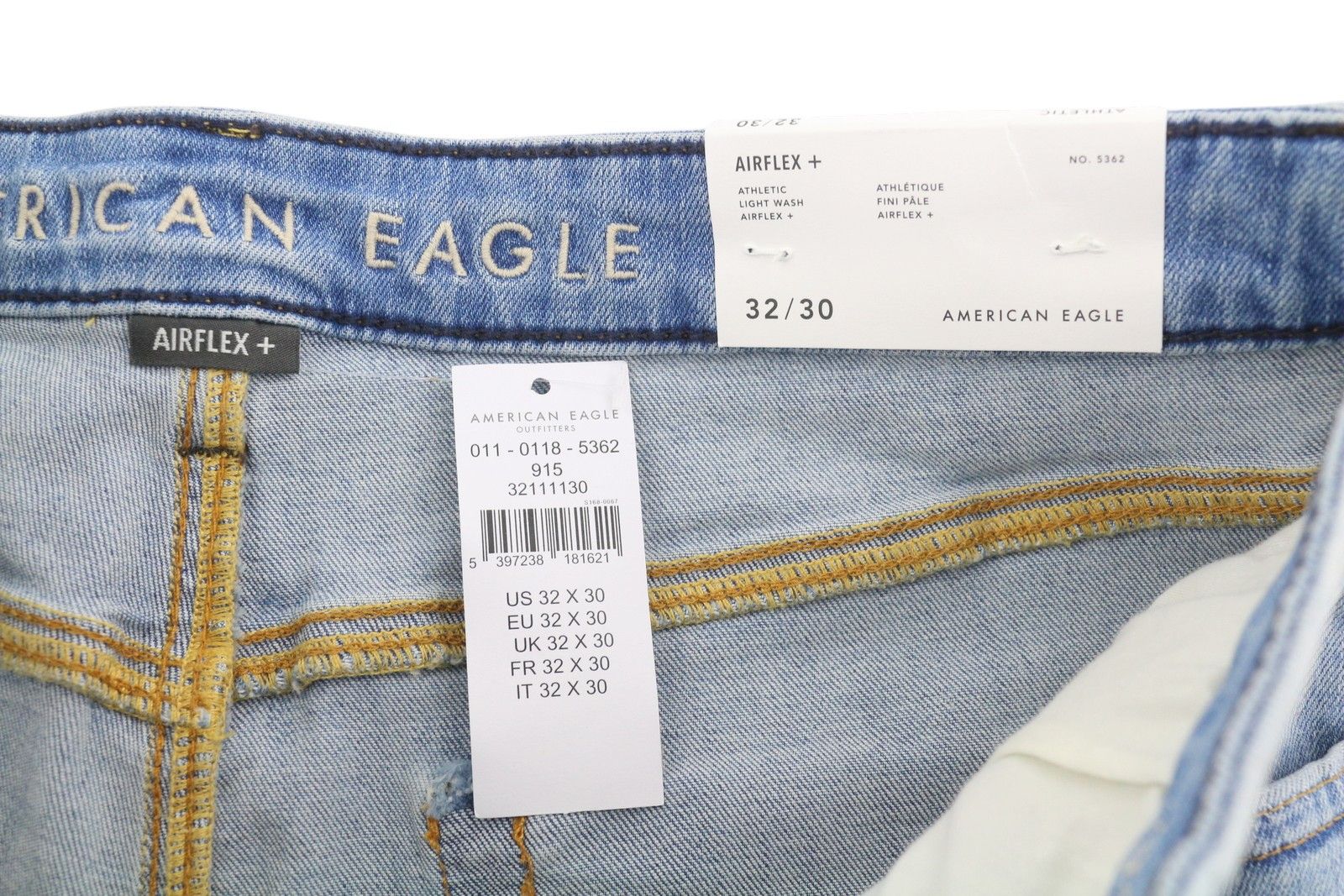 American Eagle Outfitters AIRFLEX+ W32/L30 Light Wash Jeans 88991 Size US 32 / EU 48 - 6 Thumbnail