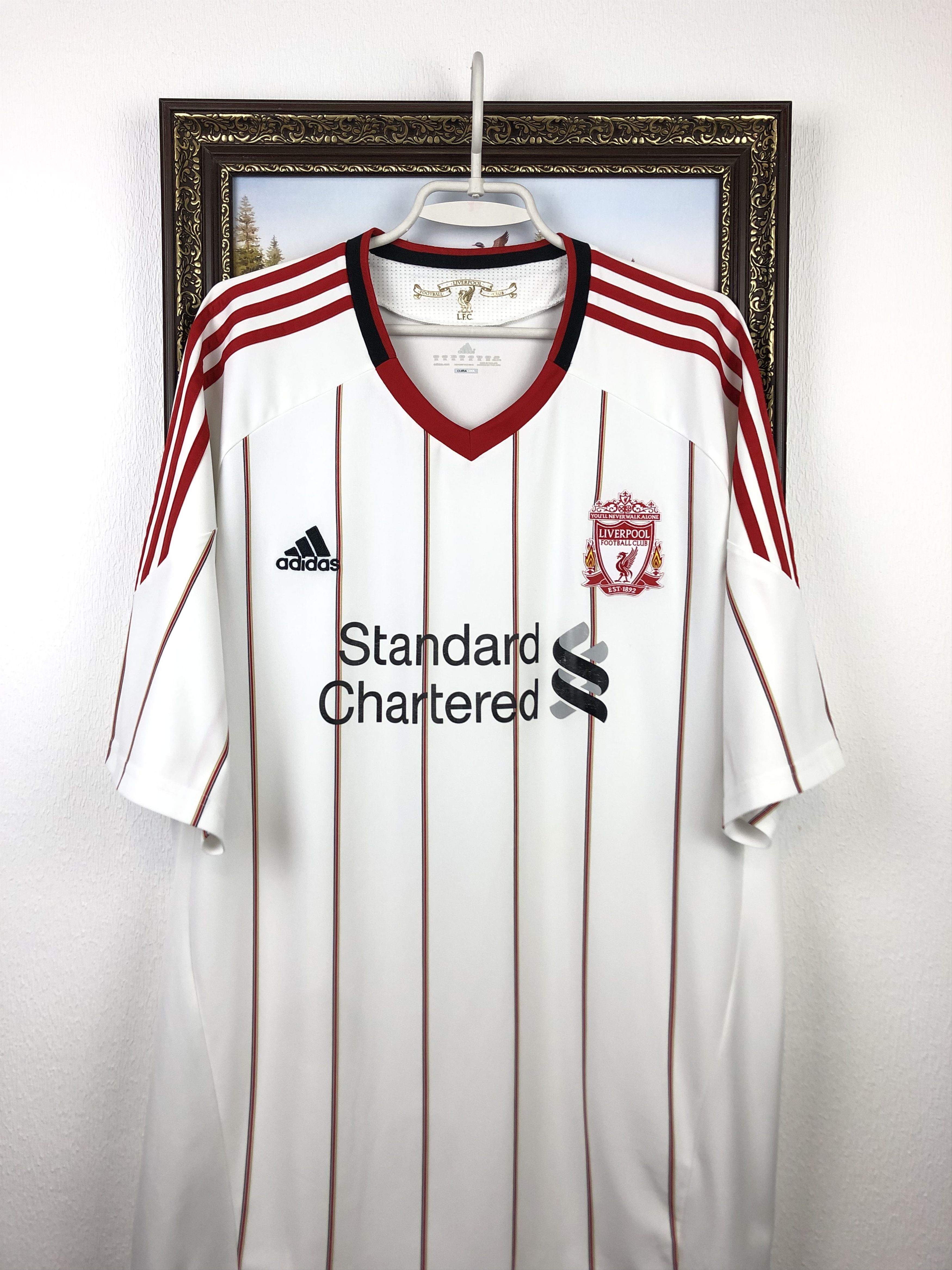 Adidas Liverpool Away football shirt 2010 Soccer Adidas Jersey Size US XXL / EU 58 / 5 - 2 Thumbnail