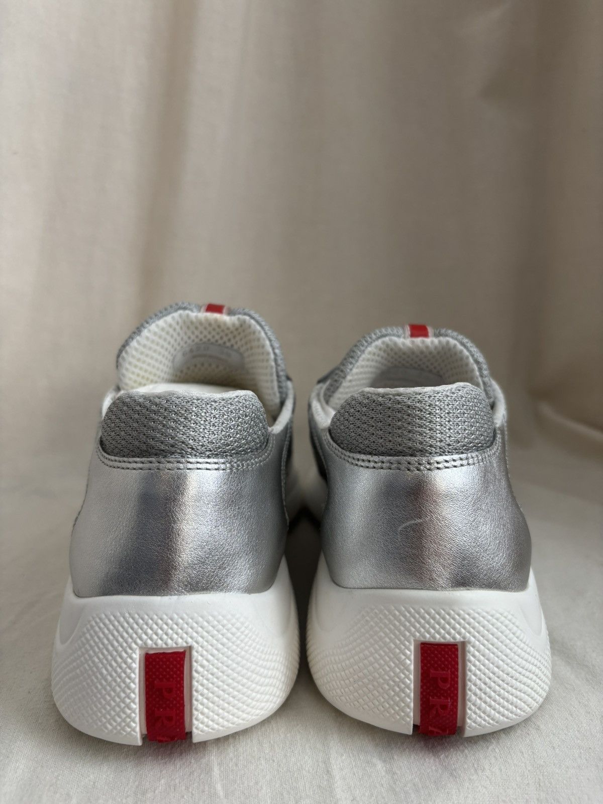 Prada Prada America’s Cup Soft Leather in Silver IT 39 / US 9 Size US 9 / IT 39 - 6 Thumbnail