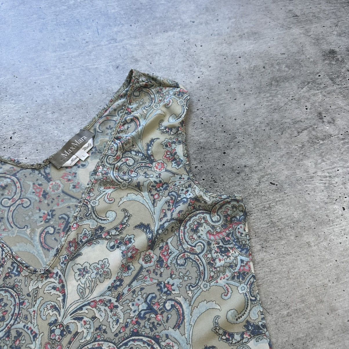 Max Mara Max Mara Tank Top Paisley Pattern V-neck Size L / US 10 / IT 46 - 3 Thumbnail
