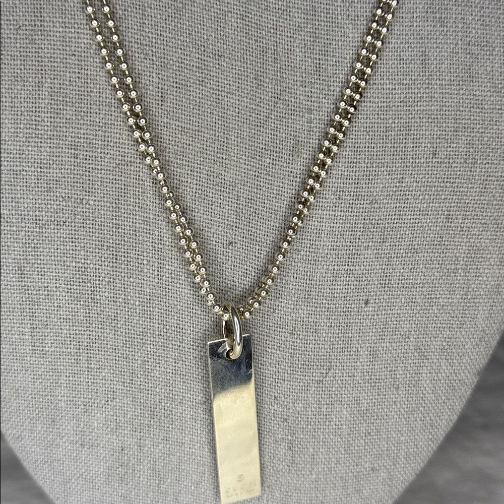Gucci Gucci 925 Sterling Silver Double Ball Chain Necklace with R Size ONE SIZE - 4 Thumbnail