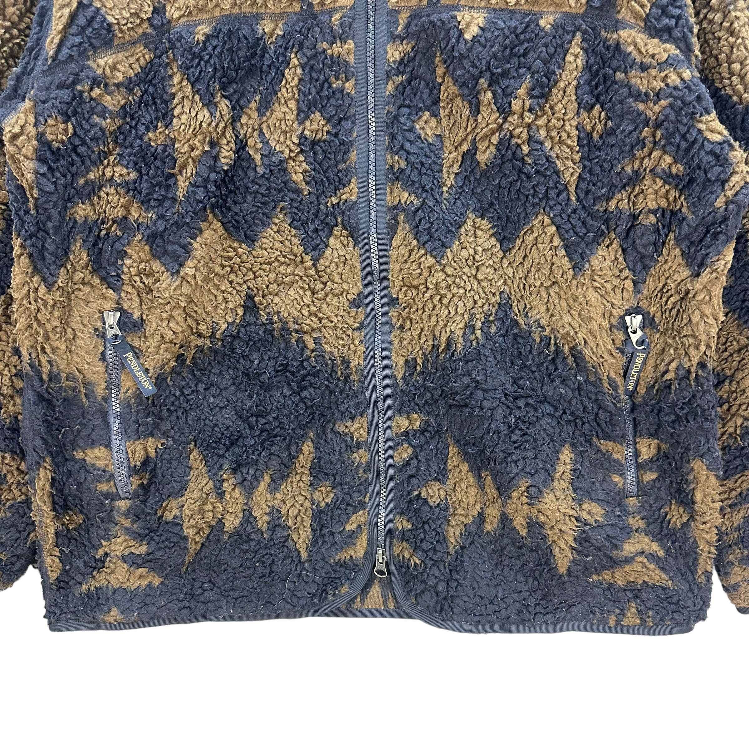 Pendleton PENDLETON NAVAJO DEEP PILE HOODIE FLEECE JACKET #8988-46 Size US L / EU 52-54 / 3 - 3 Thumbnail