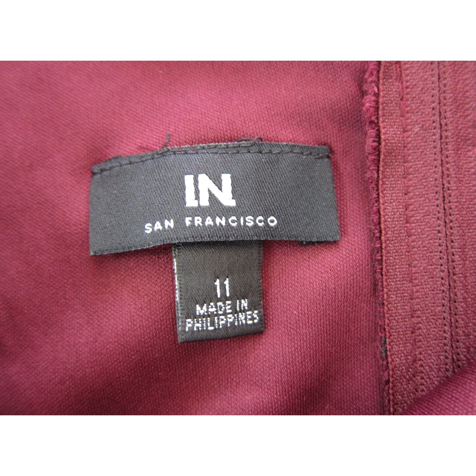 Vintage VINTAGE I.N. San Francisco Red Burgundy Lace Flare Sleeve Scoop Neck Smock Dress 11/L Size L / US 10 / IT 46 - 4 Thumbnail