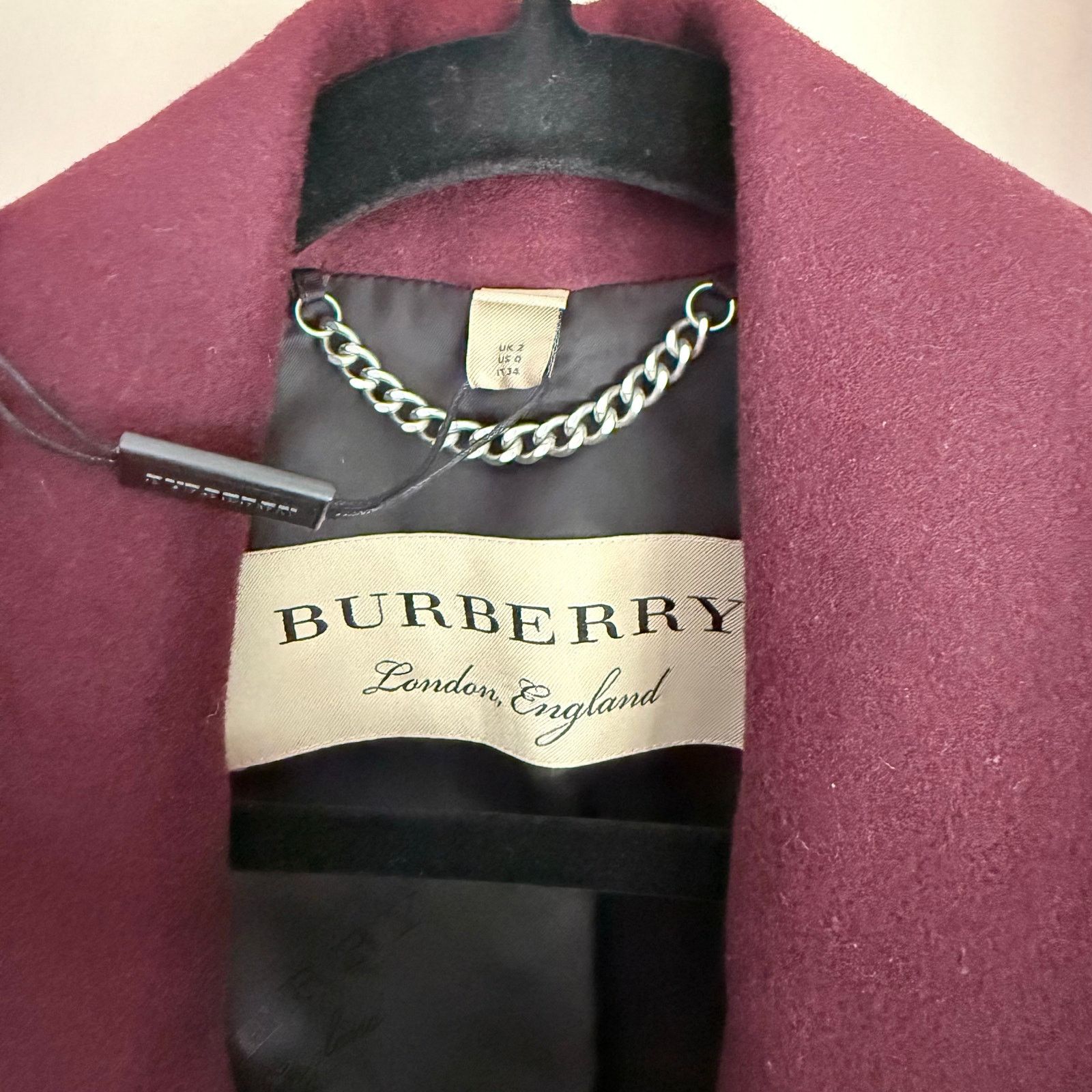Burberry Burberry Cairndale Cashmere Coat Knit Trim US0 Burgundy NWT Size XS / US 0-2 / IT 36-38 - 4 Thumbnail