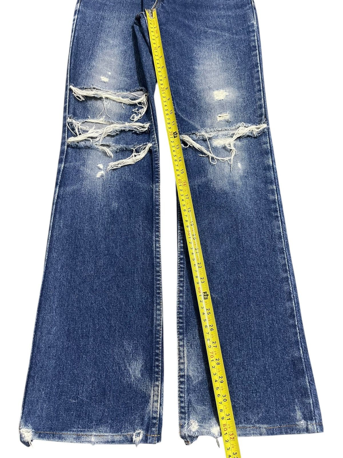 Levi's Vintage 80s Levis 517 Blue Wash Distressed Bootcut Jeans Size US 28 / EU 44 - 15 Thumbnail