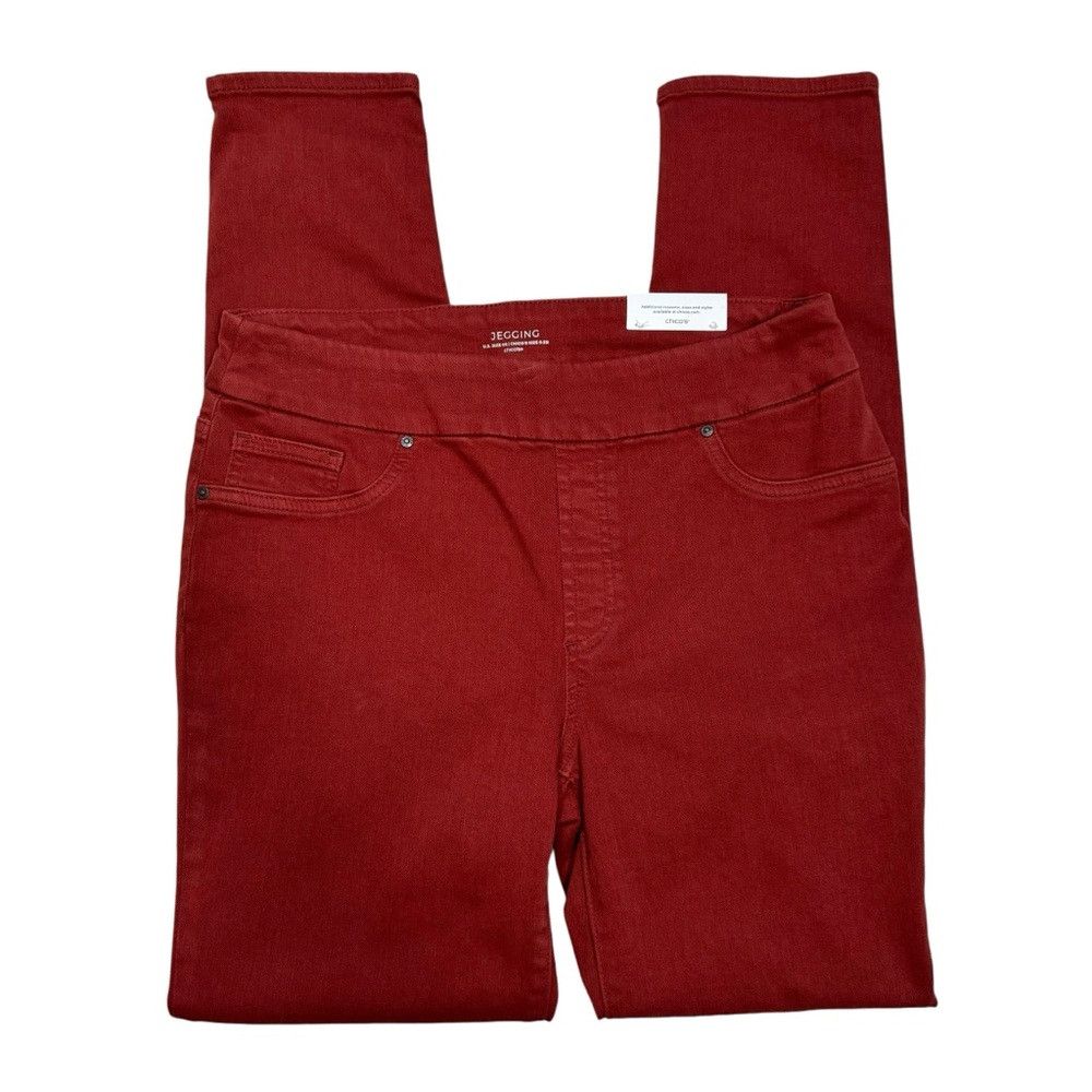 Chicos NWT New Chico's Denim Pull-On Red Jeggings Size 0.5 US 6 Size 28" / US 6 / IT 42 - 1 Thumbnail