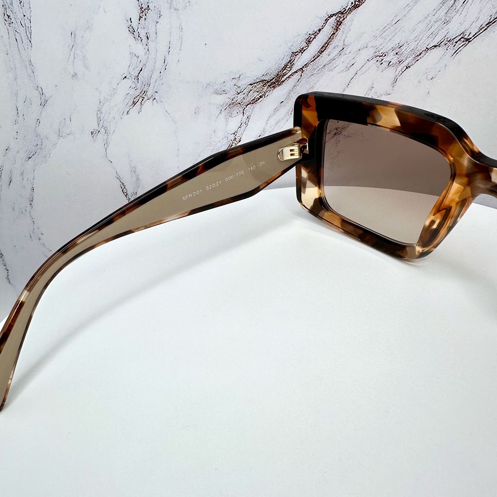 Prada New PRADA Sunglasses Brown Beige Caramel Gold Symbole Size ONE SIZE - 10 Thumbnail