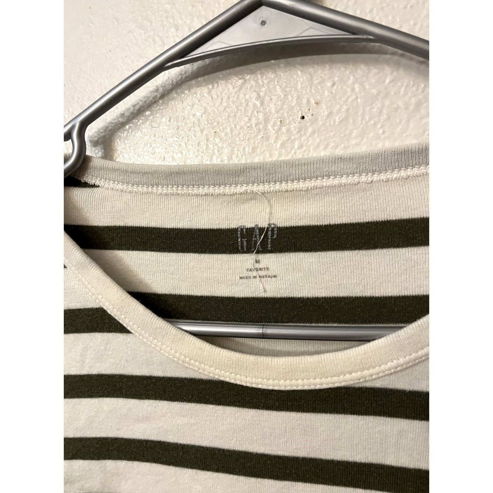 Gap Gap Favorite Tee Women Striped White Green Long Sleeve Round Neck Size M Size M / US 6-8 / IT 42-44 - 3 Thumbnail