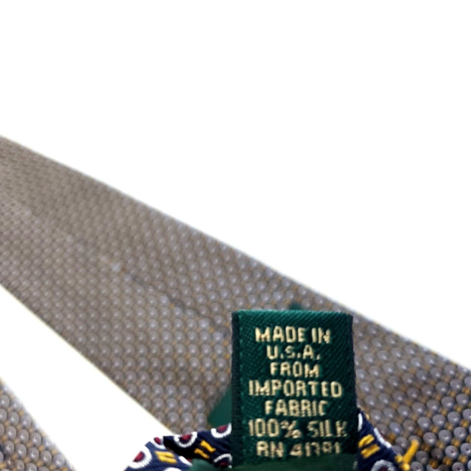Ralph Lauren Lauren Ralph Lauren Brown Yellow Silk Tie Woven Geometric Size ONE SIZE - 5 Thumbnail
