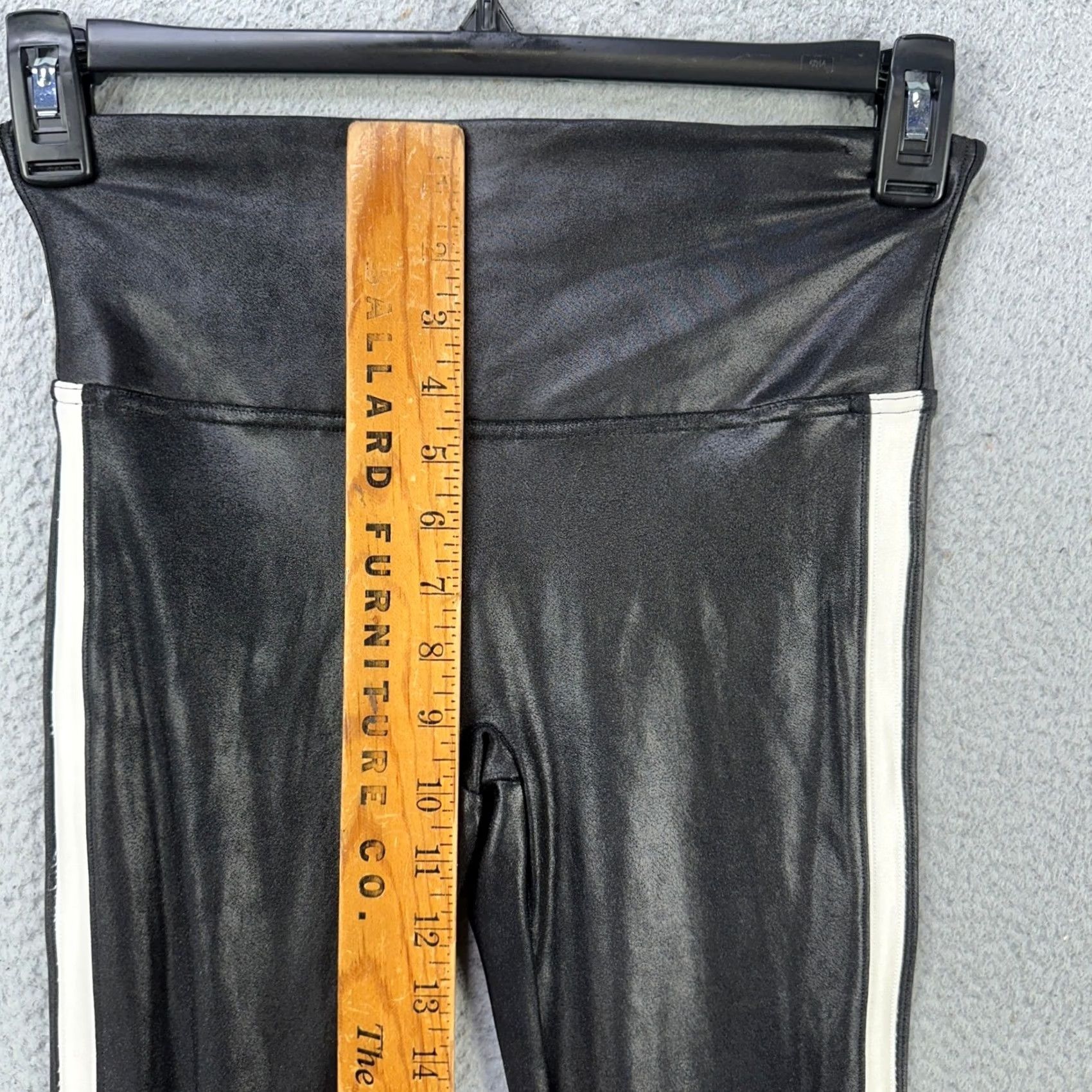 Spanx Spanx Faux Leather Pants Legging Womens Medium Black White Mid-Waist Stretch Leggings Size 32" / US 10 / IT 46 - 5 Thumbnail