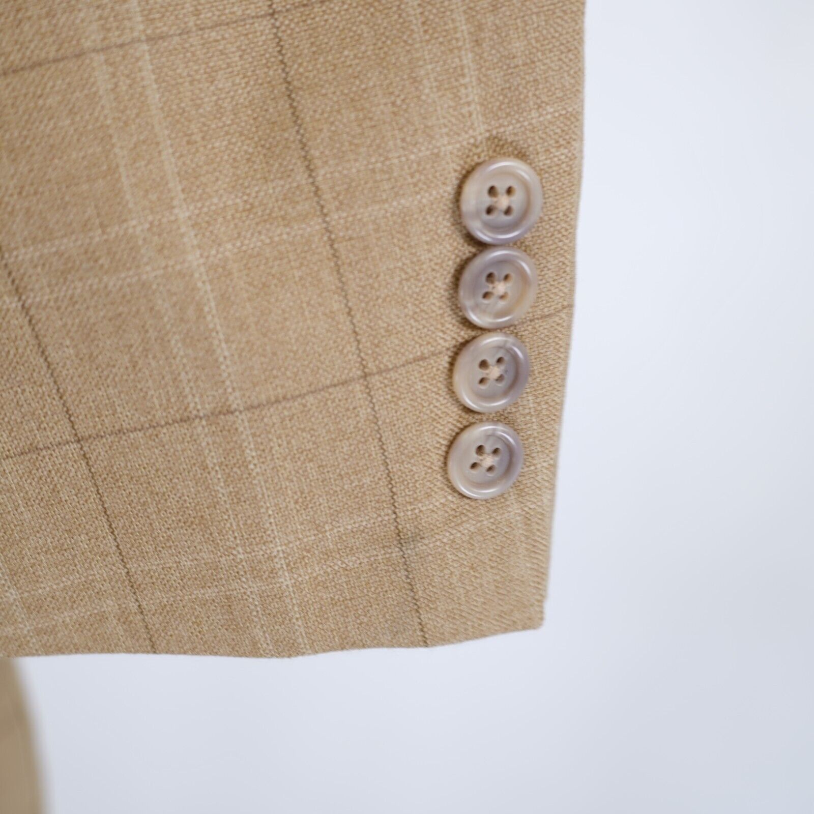 Hart Schaffner Marx Hart Schaffner Marx Tan Basketweave Windowpane Sport Coat / Size 44L - 3 Thumbnail