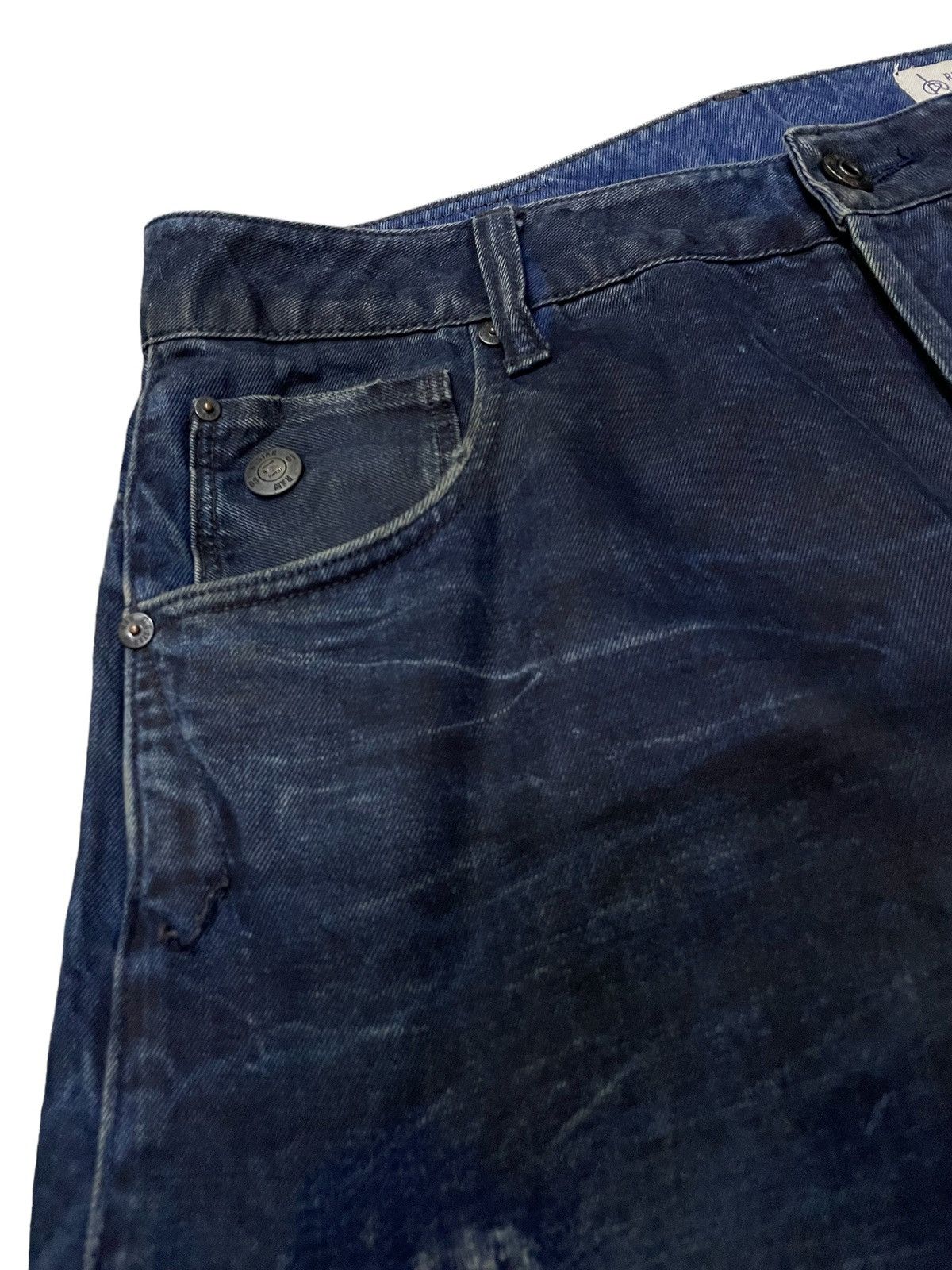 G-Star × Hysteric Glamour G Star Raw Engineered Curved Leg Crash Distressed Jeans Size US 30 / EU 46 - 14 Thumbnail