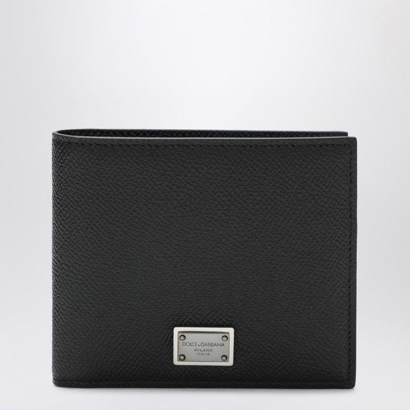 Dolce & Gabbana Dolce&Gabbana Black Dauphine Leather Wallet With Logo Plaque Size ONE SIZE - 1 Thumbnail
