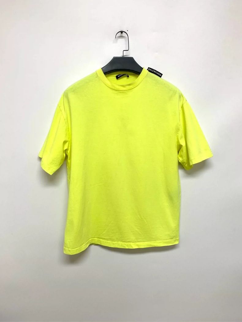 Balenciaga Neon Green Short Sleeve T-Shirt, Size S