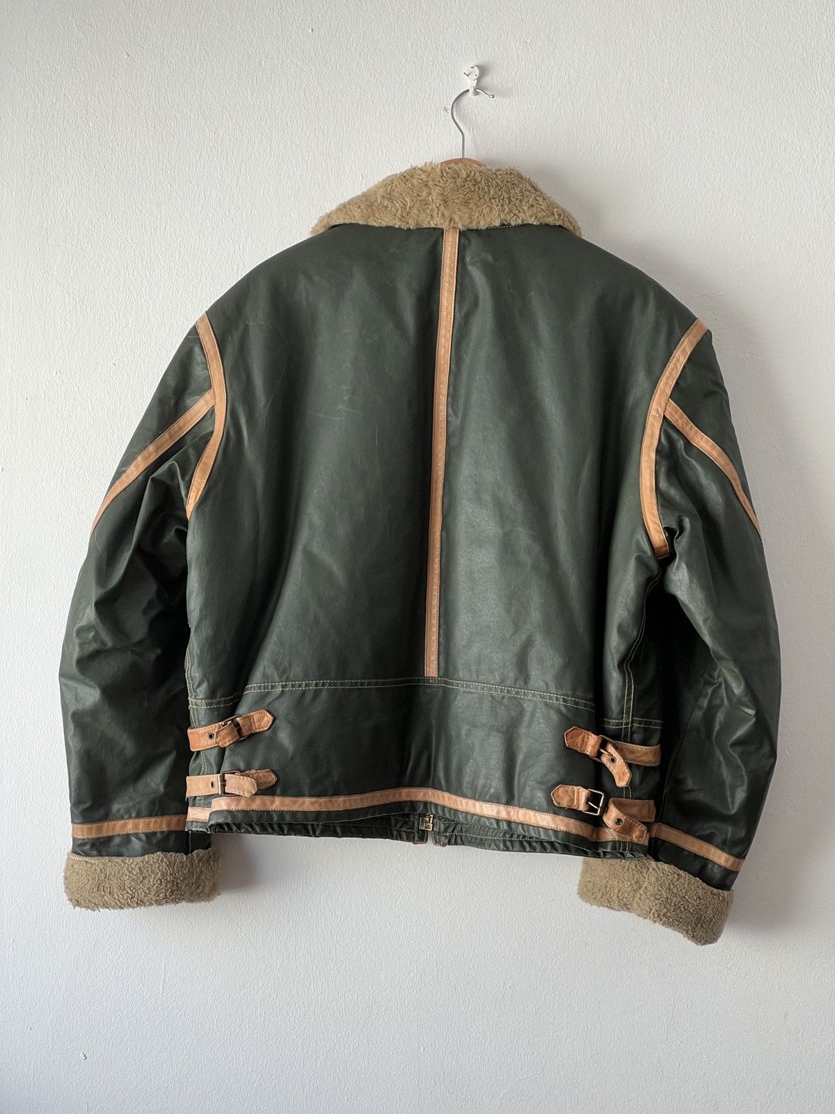Diesel × Vintage Rare Diesel DMB 1955 Vintage Waxed Cotton & Shearling Jacket Size US L / EU 52-54 / 3 - 9 Thumbnail