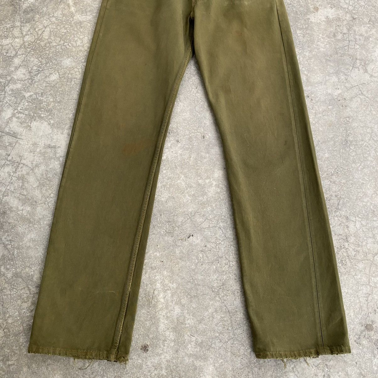 Levi's Vintage Levis 501 Faded Green Overdyed Distressed Jeans Size US 31 - 3 Thumbnail