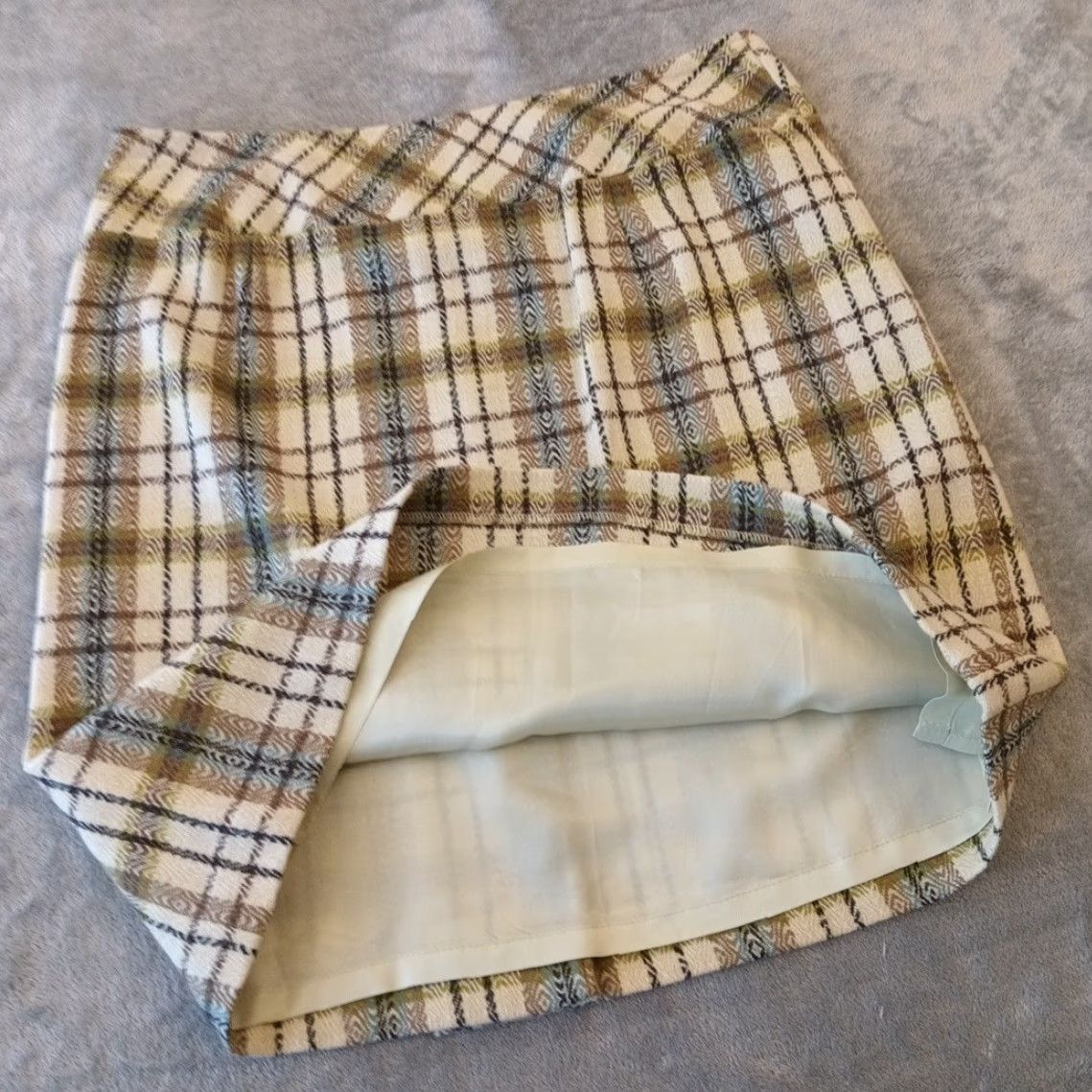 Ann Taylor Ann Taylor Skirt Petites Knee Length Pencil Lined Green plaid 10P Women Vintage No 2010s? Size 32" / US 10 / IT 46 - 6 Thumbnail