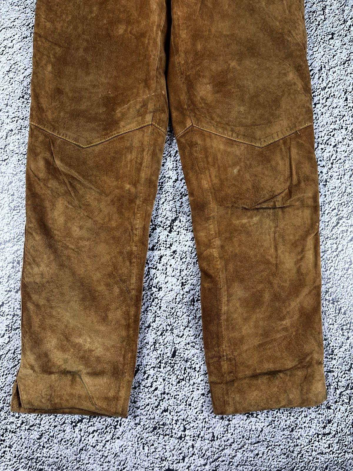 Leather Vintage Y2K retro style suede leather pants avantgarde Size 28" / US 6 / IT 42 - 4 Thumbnail