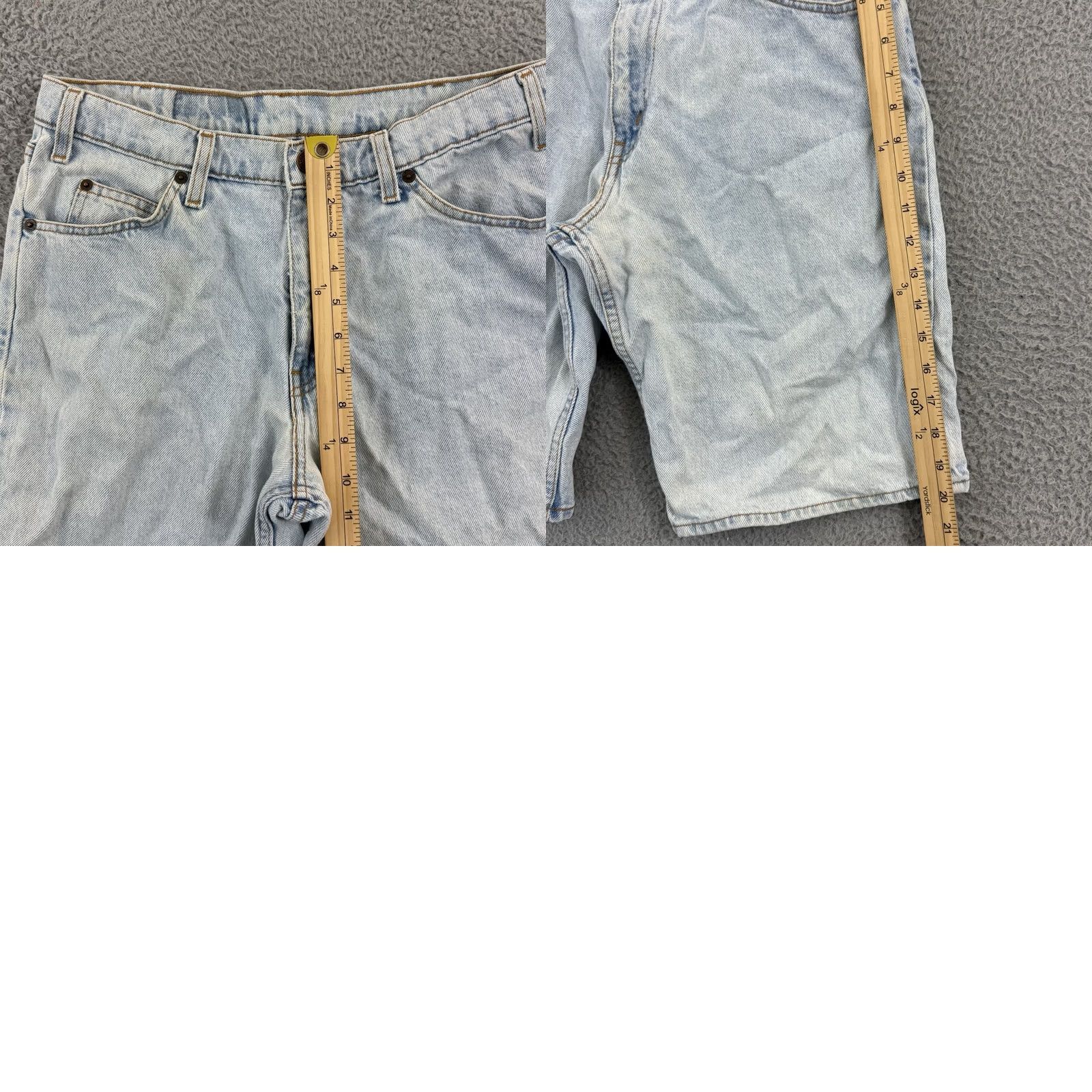 Levi's VINTAGE Levi’s 550 Shorts Men’s 30 Denim Blue Stone Wash 10” Hipster Biker 90s USA Mens Size US 30 / EU 46 - 9 Thumbnail
