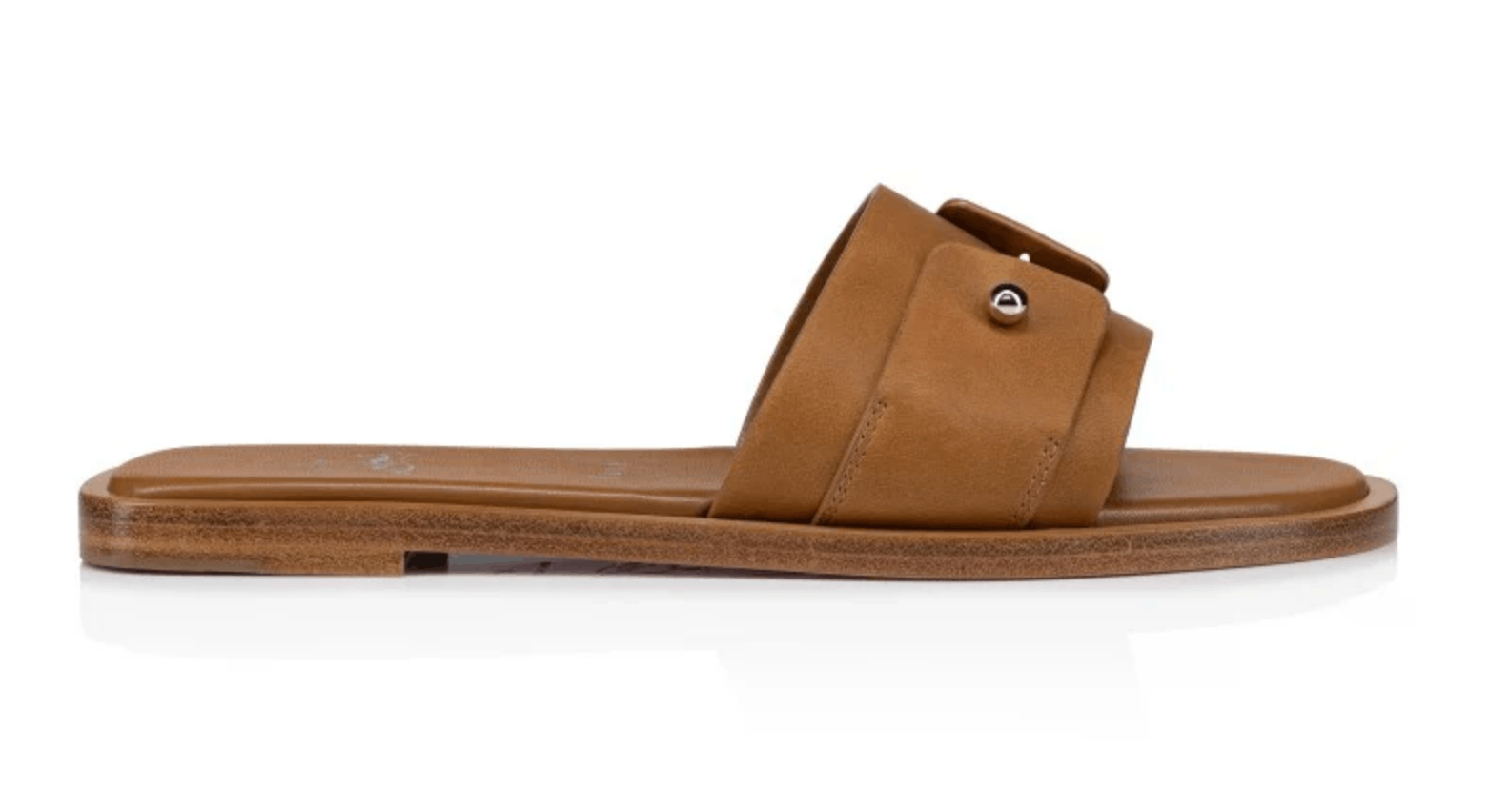 Christian Louboutin Chambelimule Donna Flat Tera Brown Leather Slide Sandal 36 Size US 6 / IT 36 - 5 Thumbnail