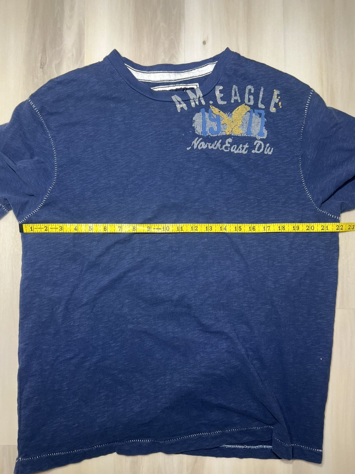 American Eagle Outfitters Y2K American Eagle Men’s Sz Med Navy S/S Tee Double Sided Size US M / EU 48-50 / 2 - 7 Thumbnail