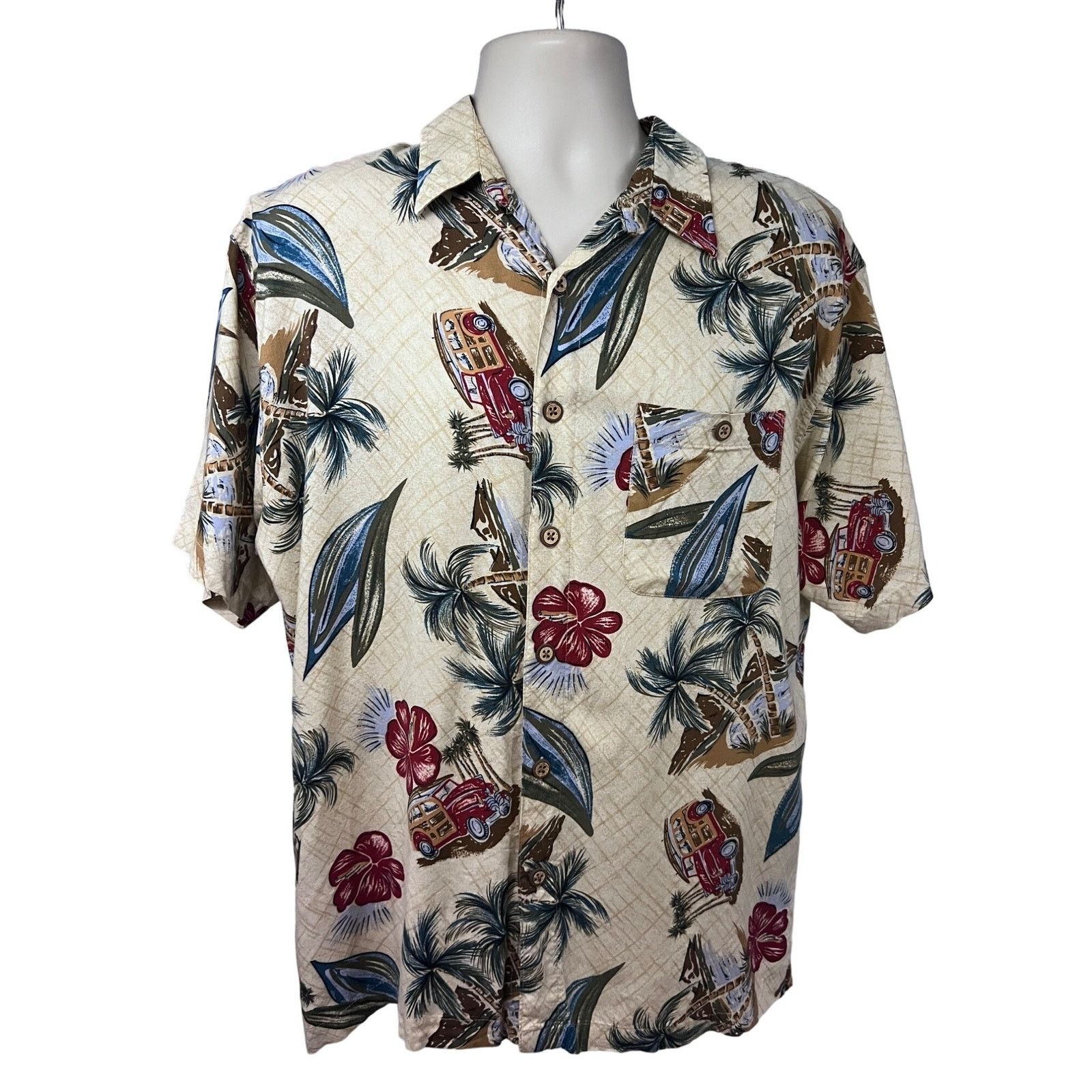 Vintage Mens Vintage Hawaiian Floral Button Up Shirt Large Pocket Size US L / EU 52-54 / 3 - 1 Thumbnail