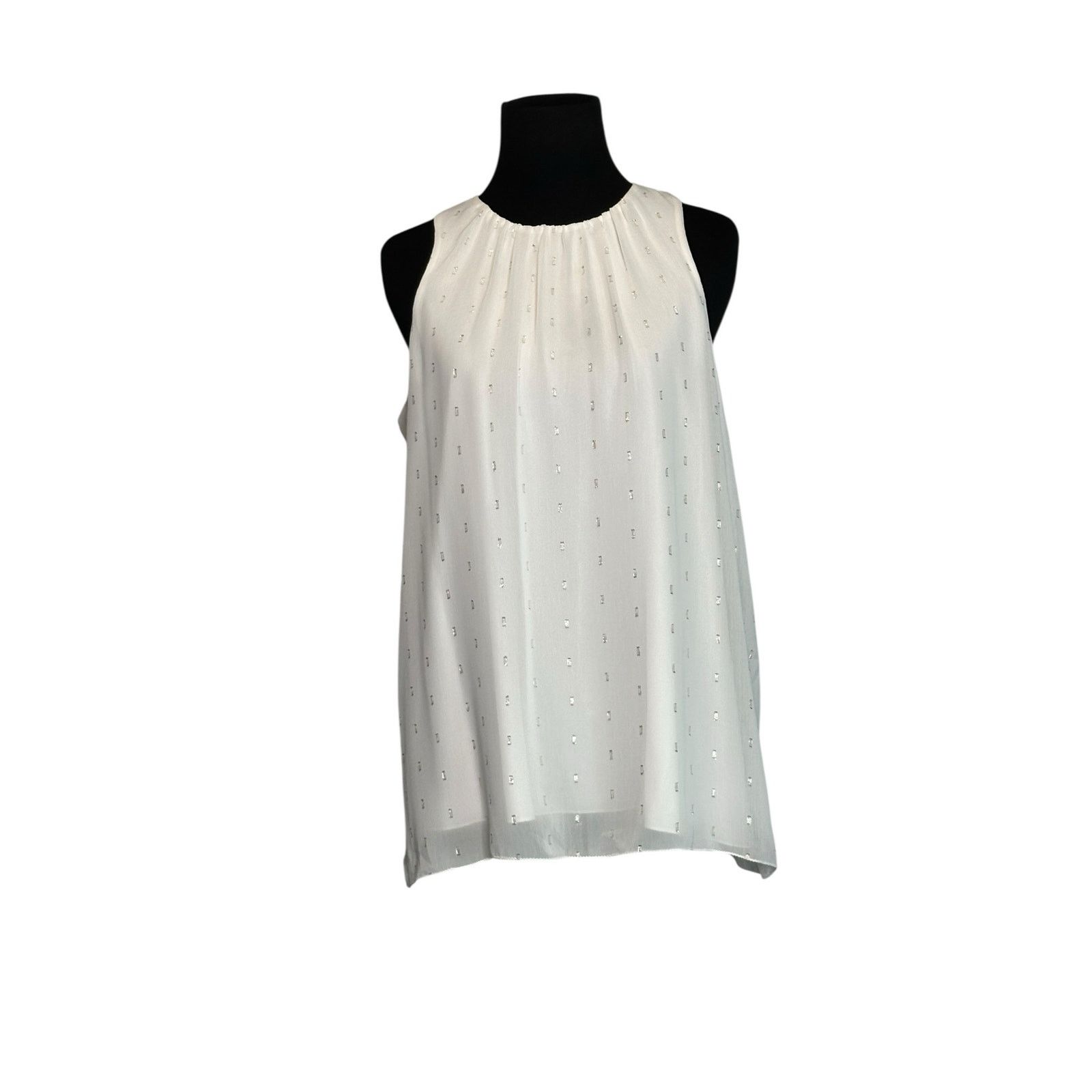 Vince Camuto Vince Camuto off white silver sleeveless blouse size Small Size S / US 4 / IT 40 - 11 Thumbnail