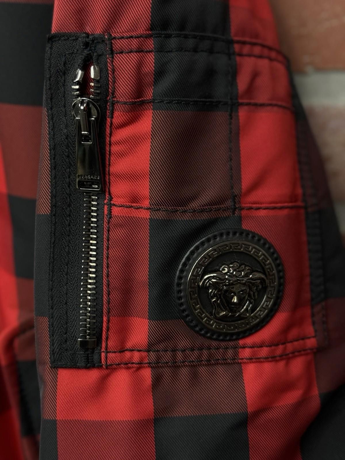 Versace Versace Gingham Bomber Jacket Red Size 52 $1975 RARE Size US L / EU 52-54 / 3 - 3 Thumbnail