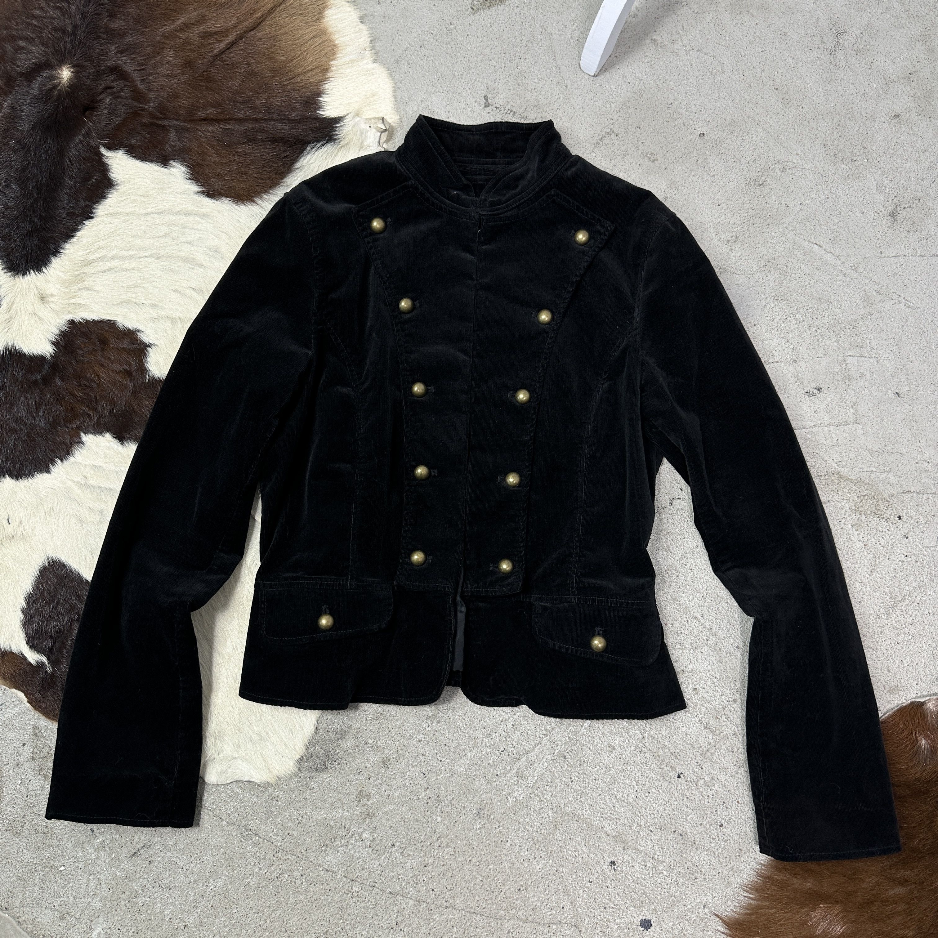 Vintage Vintage Avant Garde Velvet Military Styled Jacket Y2K Size M / US 6-8 / IT 42-44 - 2 Thumbnail