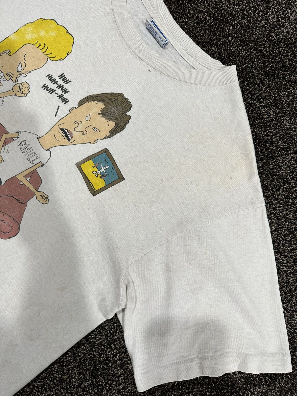 Cartoon Network Vintage Beavus and Butthead Huh Huh 1993 MTV White T-Shirt Size US XL / EU 56 / 4 - 6 Thumbnail