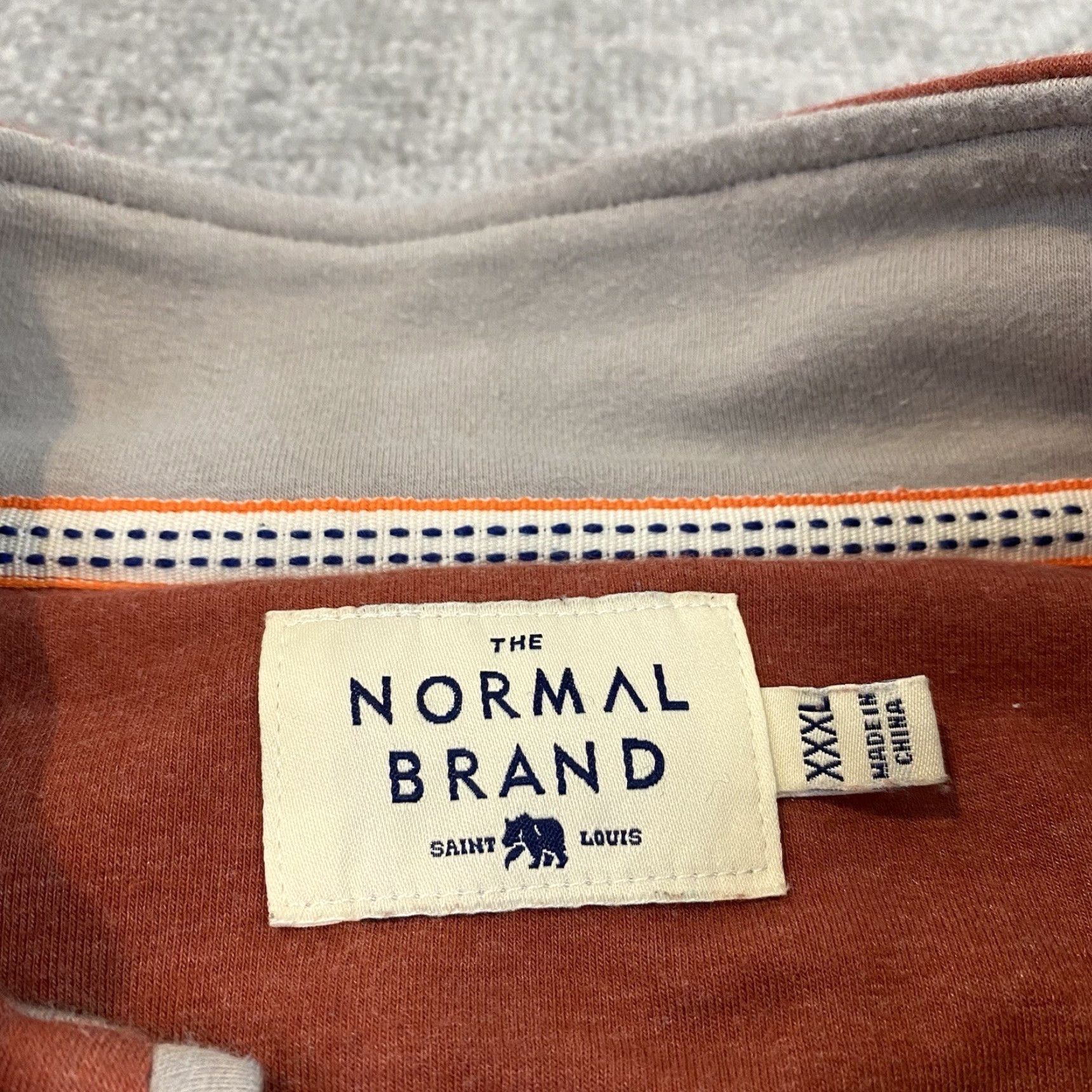 J Brand The Normal Brand Sweater Mens 3XL Orange 1/4 Quarter Zip Pullover Hike Casual Size US XXL / EU 58 / 5 - 3 Thumbnail