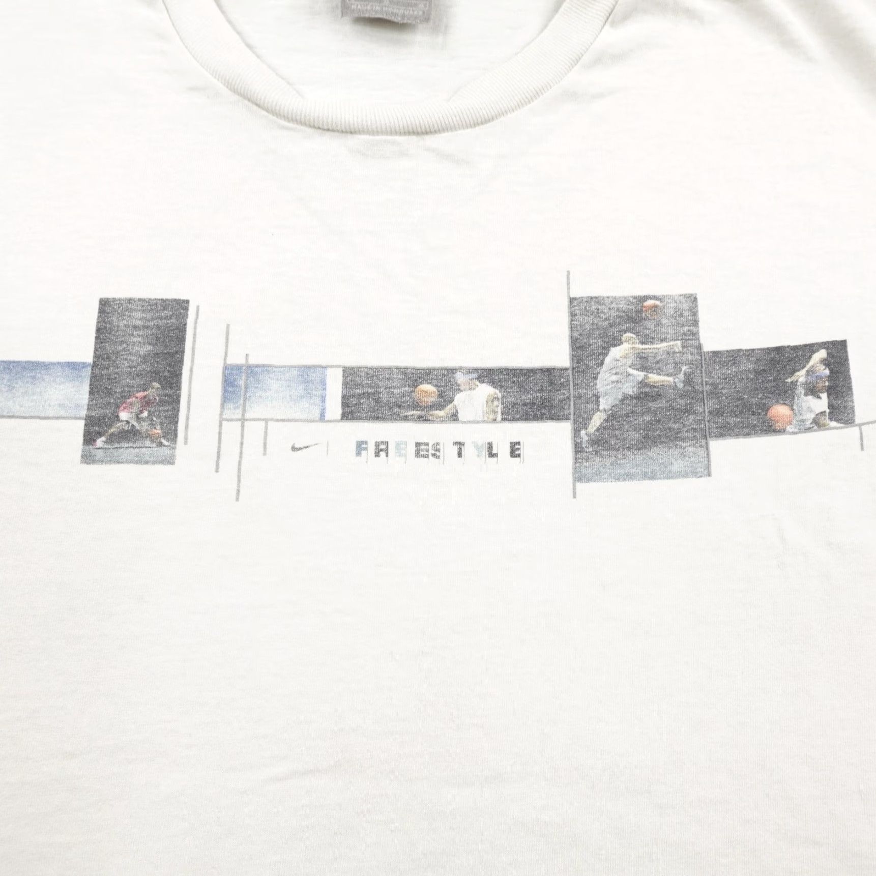 Nike VINTAGE Nike Shirt Large White Graphic Freestyle Basketball Short Sleeve Mens Y2K Size US L / EU 52-54 / 3 - 4 Thumbnail