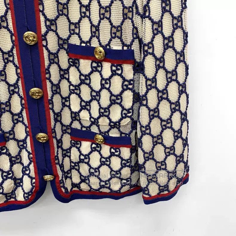 Gucci Gucci Color-blocked mesh logo jacquad full print cotton si Size S / US 4 / IT 40 - 4 Thumbnail