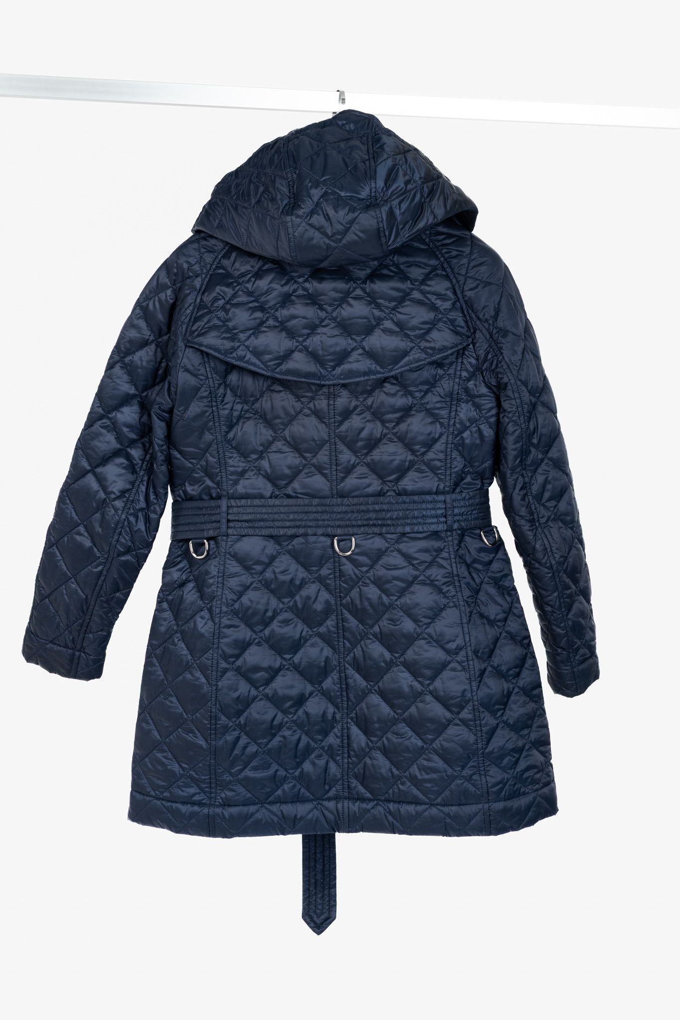 Burberry Burberry Baughton Navy Belted Hooded Quilted Coat Size M / US 6-8 / IT 42-44 - 2 Thumbnail