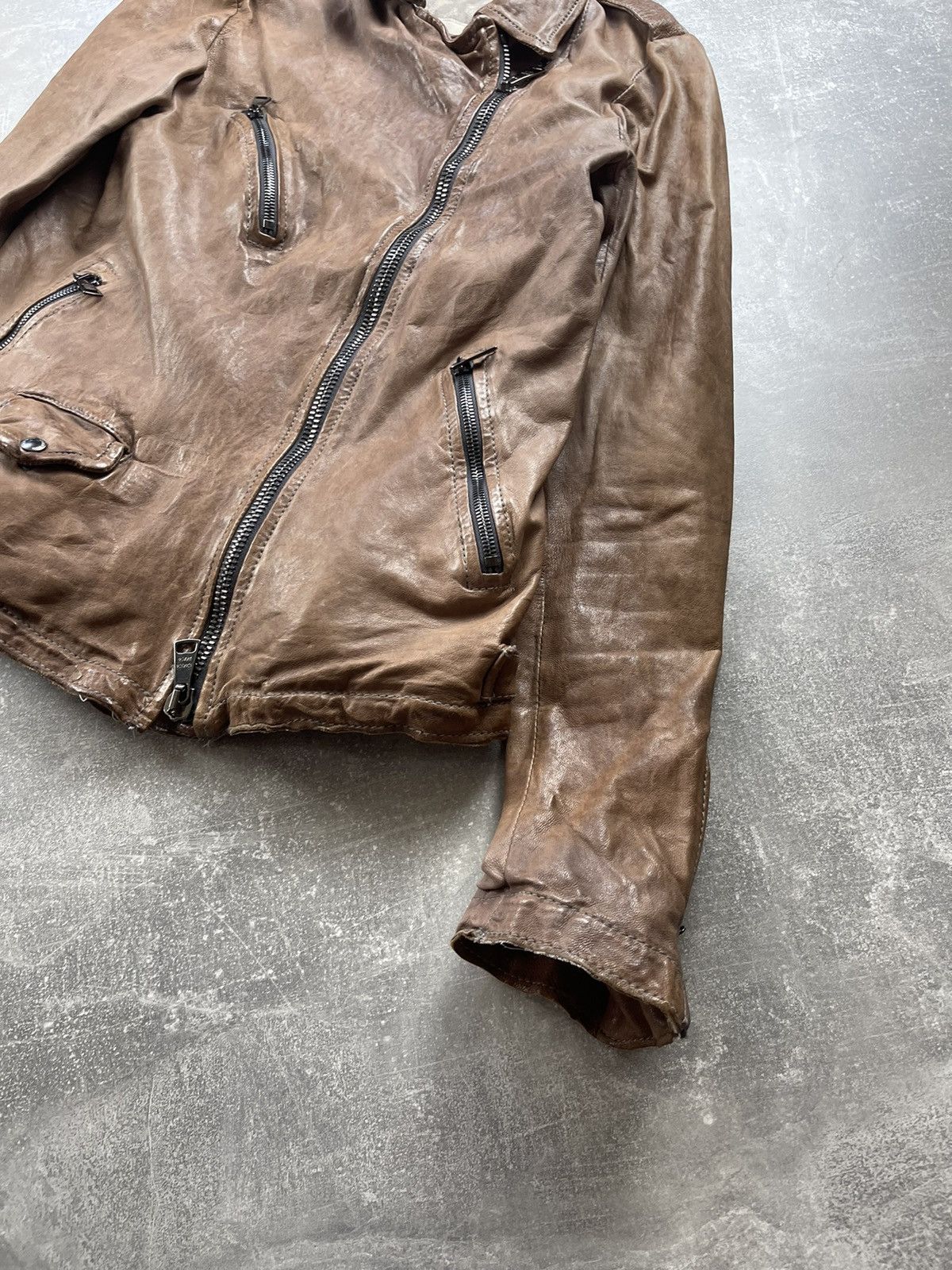 Giorgio Brato Giorgio Brato Avant Garde Distressed Handmade Leather Jacket Size M / US 6-8 / IT 42-44 - 3 Thumbnail
