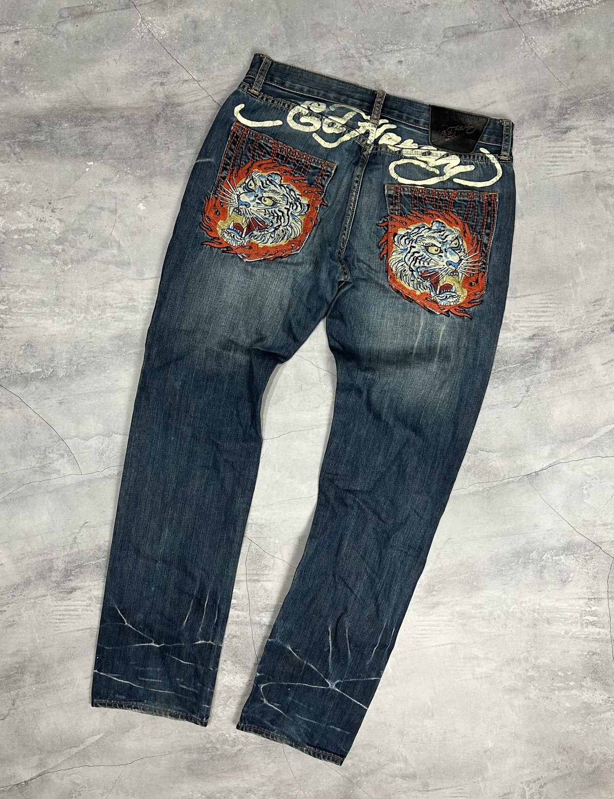 Ed Hardy Rare Ed Hardy Jeans Embroidered Tigers Size US 32 / EU 48 - 1 Thumbnail