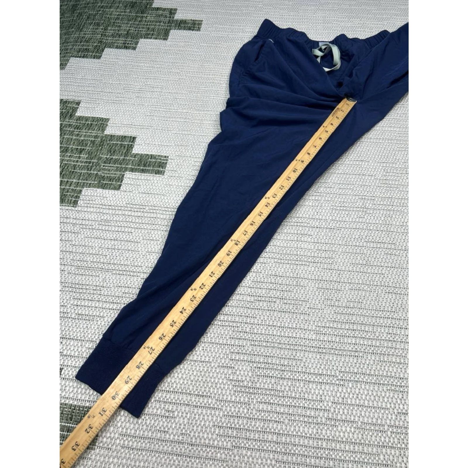 Vintage FIGS Jogger Scrub Pants Mens Large Blue Mid Rise Tapered Leg Drawstring Medical Size US 33 - 3 Thumbnail
