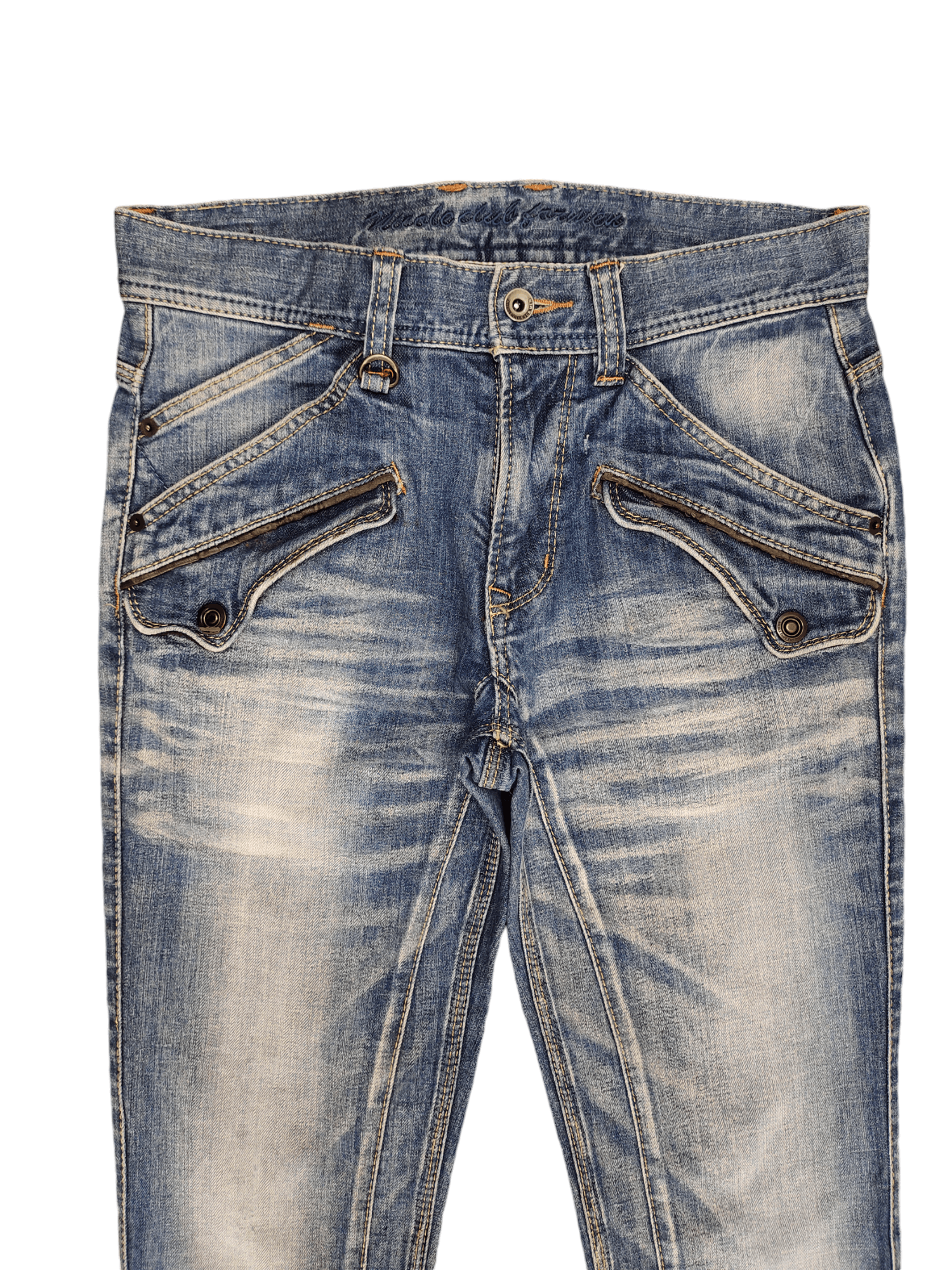 Nicole Club 2000s Nicole Club Spiral Cut Clawmark Faded Denim Jeans Size US 30 / EU 46 - 2 Thumbnail