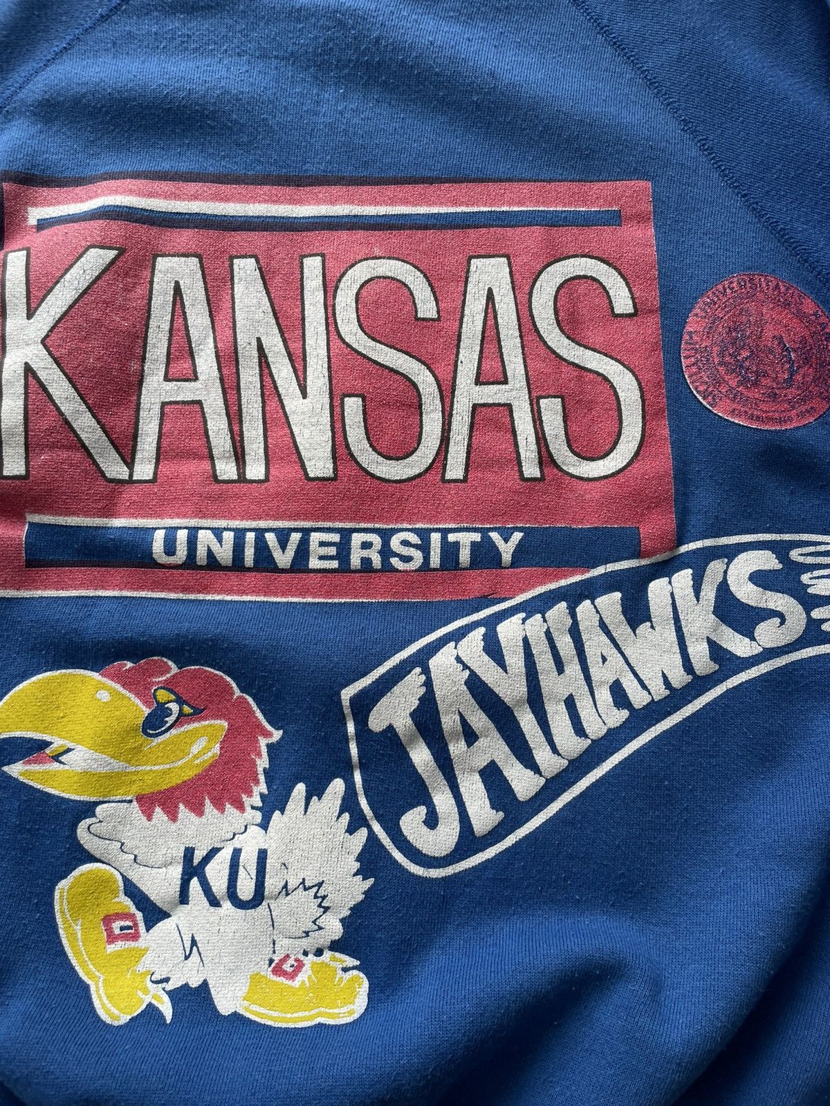 Vintage Vintage 80’s University Kansas Jayhawks Sweatshirt RARE Size US M / EU 48-50 / 2 - 3 Thumbnail