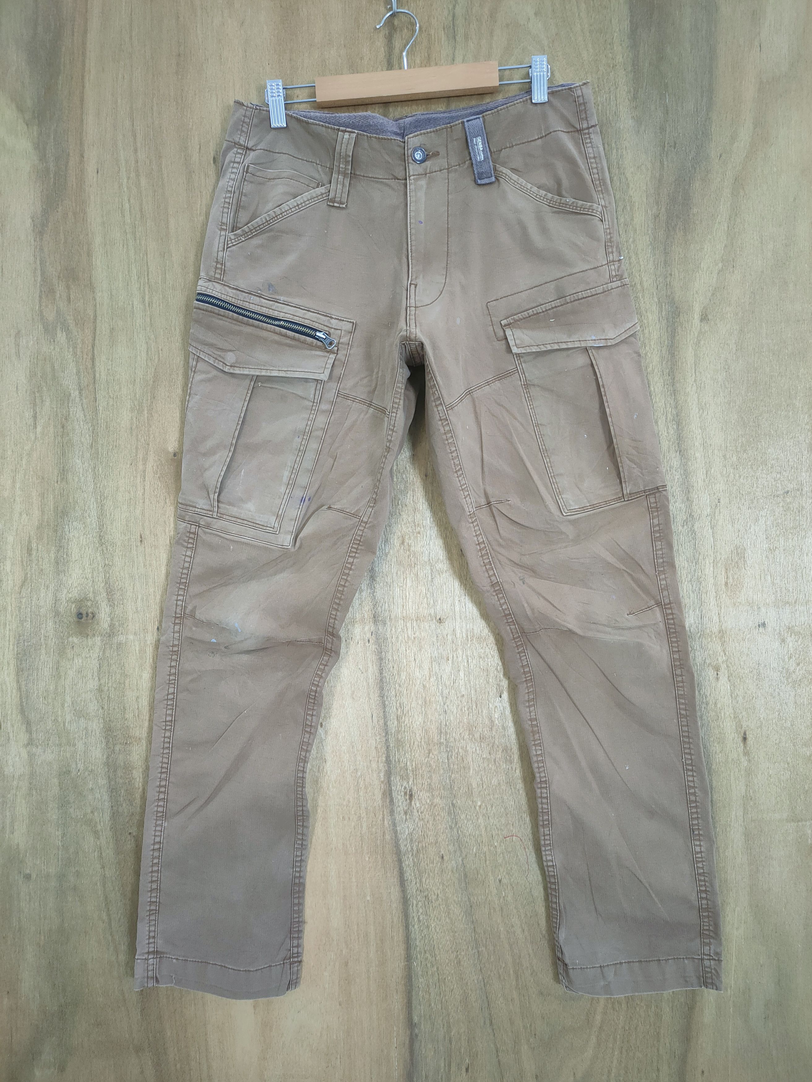 Japanese Brand VINTAGE GENBA BROWN BAGGY CARGO PANTS Size US 31 - 2 Thumbnail