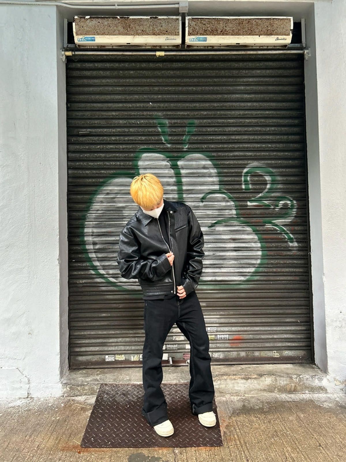 Japanese Brand Black Classic Fit Faux Leather Jacket, Motorcycle Outerwear Size US XL / EU 56 / 4 - 4 Thumbnail