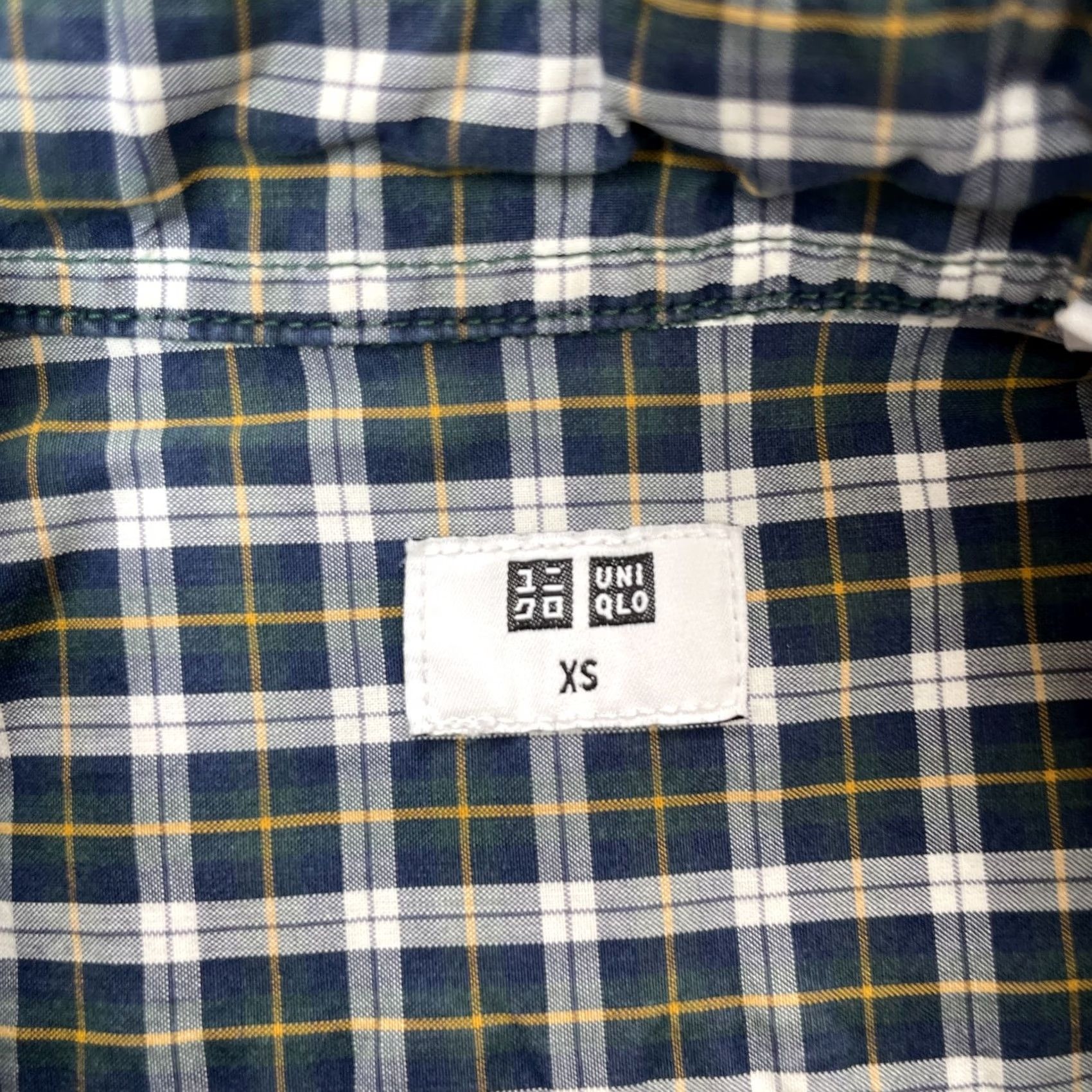 Uniqlo VINTAGE Uniqlo Shirt Mens XS Blue Extra Fine Cotton Broadcloth Check Pleated Button-Up Shirt Size US XS / EU 42 / 0 - 3 Thumbnail