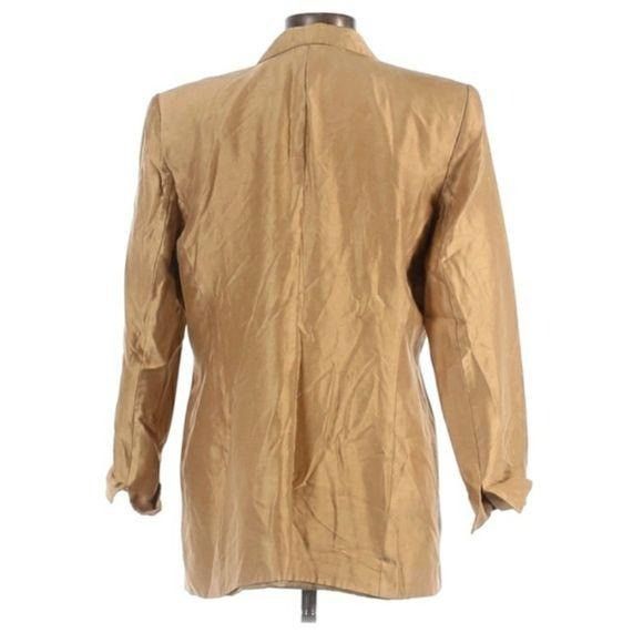 Vintage Vtg 90's Josephine Chaus Silk Boyfriend Blazer Sz 12 Metalli Size XL / US 12-14 / IT 48-50 - 6 Thumbnail