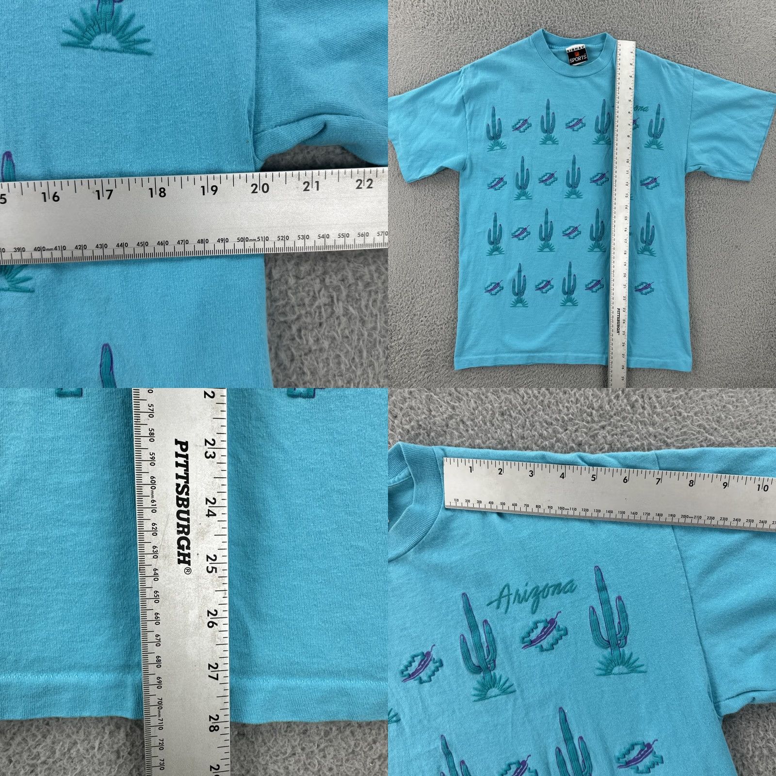 Vintage VINTAGE Signal Sport Mens L Shirt 1991 Puffy Print Arizona Blue Crew Neck Short Sleeve USA 80s Mens Size US L / EU 52-54 / 3 - 9 Thumbnail