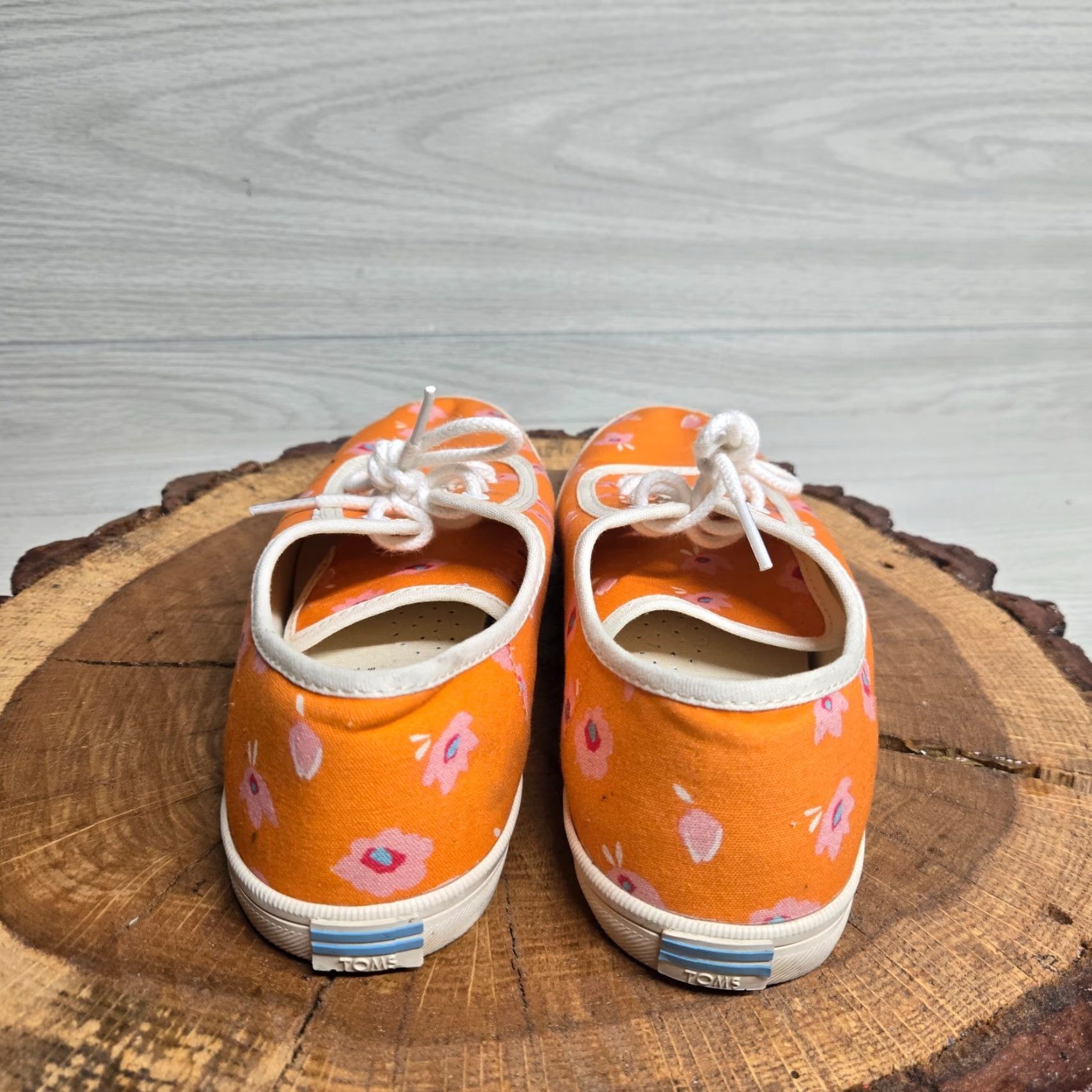 Toms TOMS Persimmon Sprint Floral Print Lace Up Sneaker Orange Canvas Women Adult 8.5 Floral Sprint 10013430 Casual Shoes Size US 9 / IT 39 - 4 Thumbnail