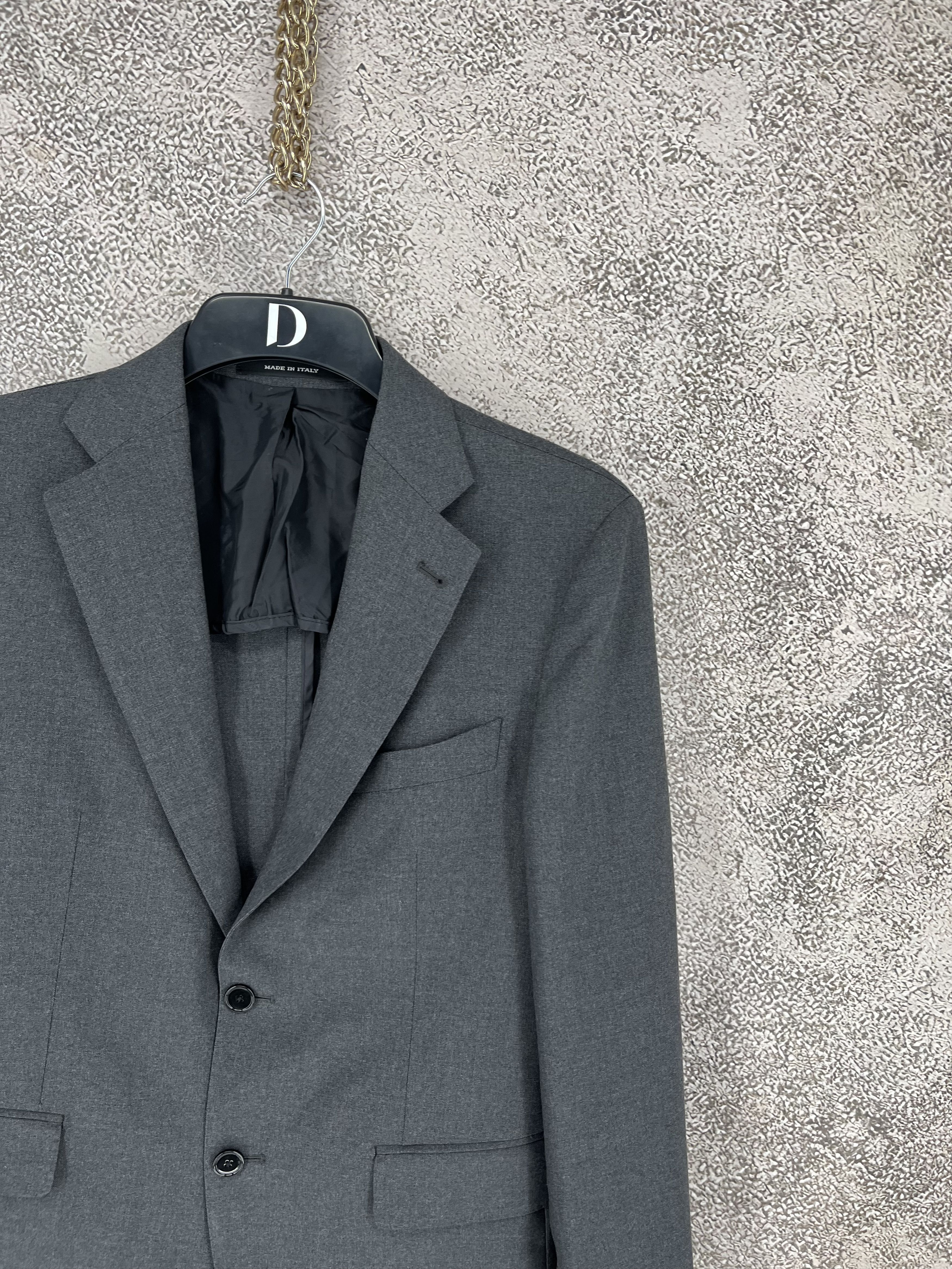 Vintage Tagliatore Virgin Wool Grey Checkered Blazer Made In Italy Size 46R - 5 Thumbnail