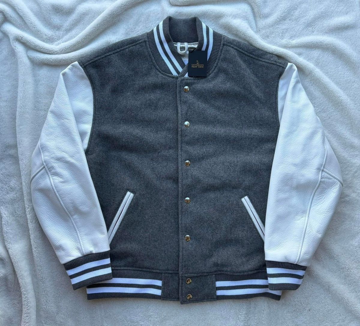 October's Very Own OVO Black Wool / Leather Varsity Jacket - 3XL Size US XXL / EU 58 / 5 - 1 Thumbnail