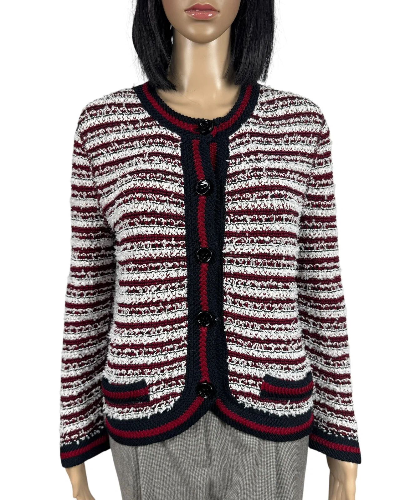 Other Marc Cain Knit Jacket Button Up Fringed Cotton size 2 Size S / US 4 / IT 40 - 2 Thumbnail