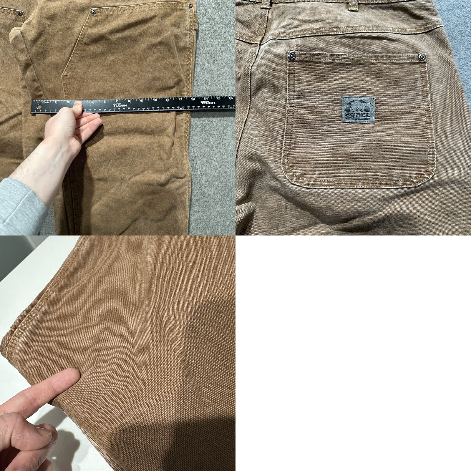 SOREL Vintage Sorel Pants Mens 36x32 (36x30.5) Brown Canvas Double Knee Relaxed Heavy Size US 36 / EU 52 - 10 Thumbnail