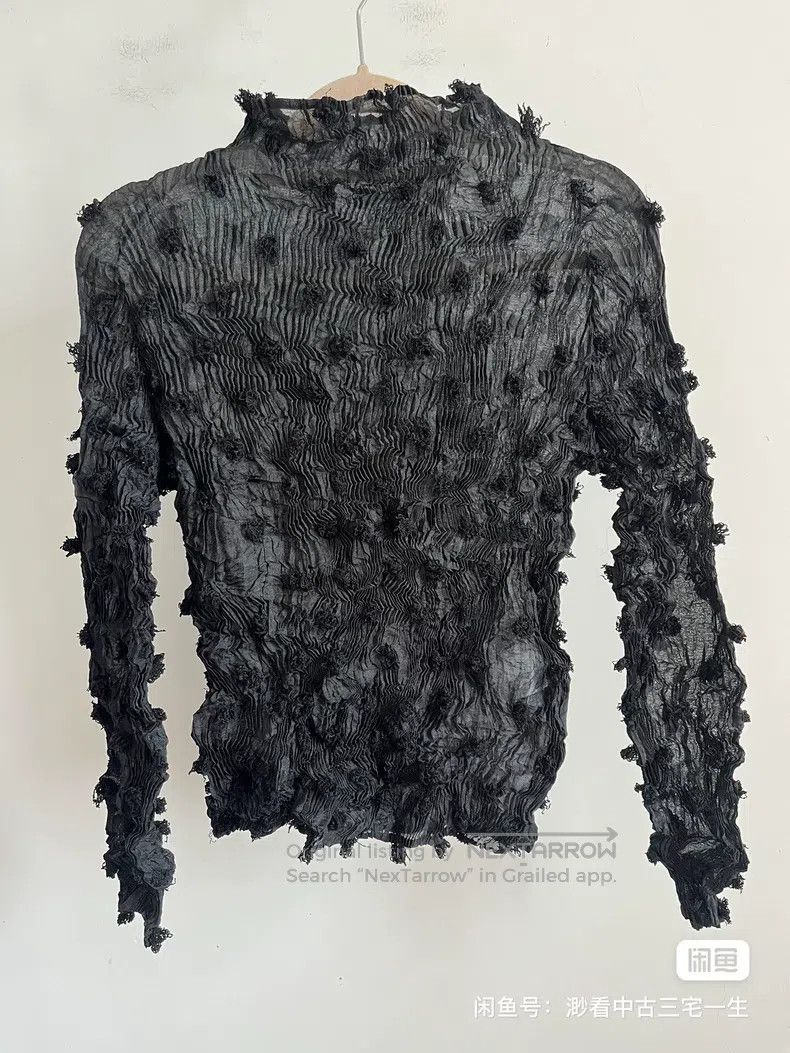 Issey Miyake Issey Miyake Black Pom-pom Turtleneck Sheer Long Sleeve To Size M / US 6-8 / IT 42-44 - 2 Thumbnail